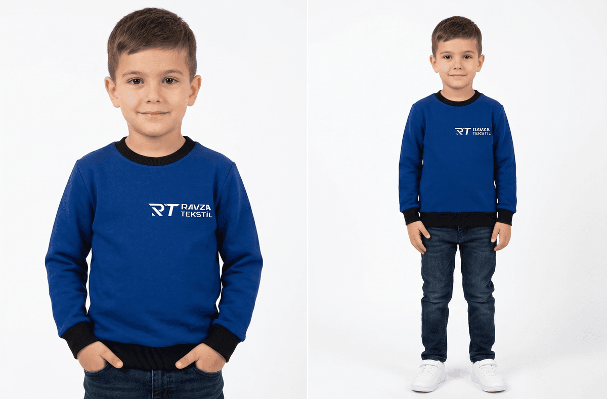 Çocuk Bisiklet Yaka Sweatshirt